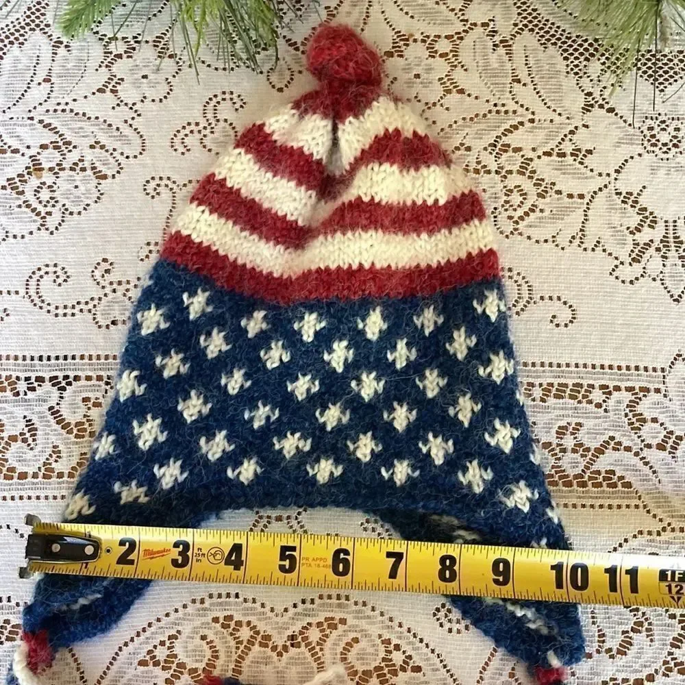Peruvian Trading Company Beanie Red, White & Blue